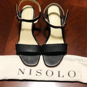 Nisolo Black Lucia Heel Sandal NWOT